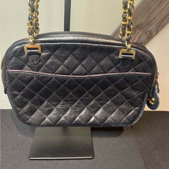 Vintage CHANEL Double Chain Matelasse Quilted Bag - Picture 2 of 16